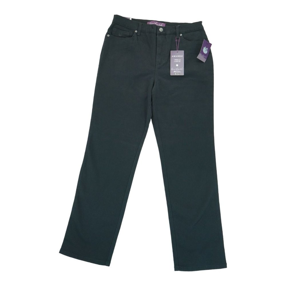 Gloria Vanderbilt Amanda Women's Sz 10P Short Black Classic Tapered Leg